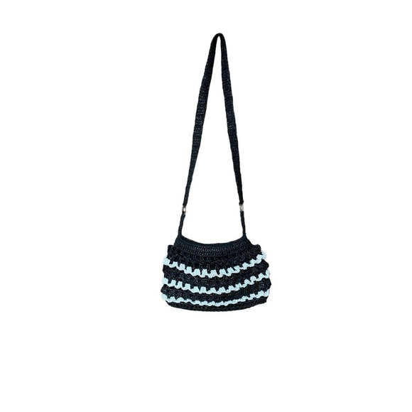 Y2K Crochet Purse Possibly Handmade of Recycled Materials - Picture 1 of 7